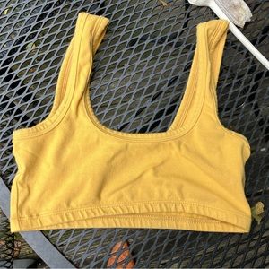 ARQ women’s wide strap bra small mustard yellow